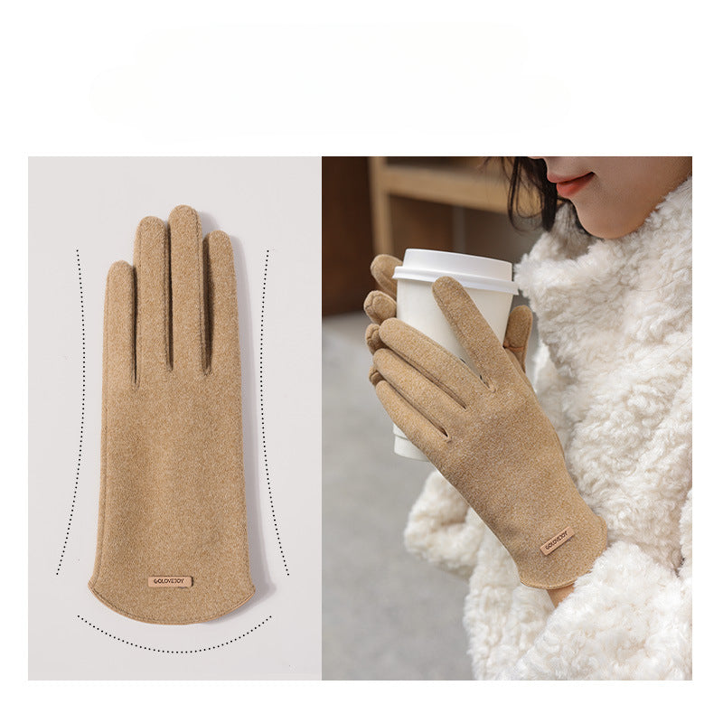 Wholesale Winter German Velvet Warm and Thick Touch Screen Gloves