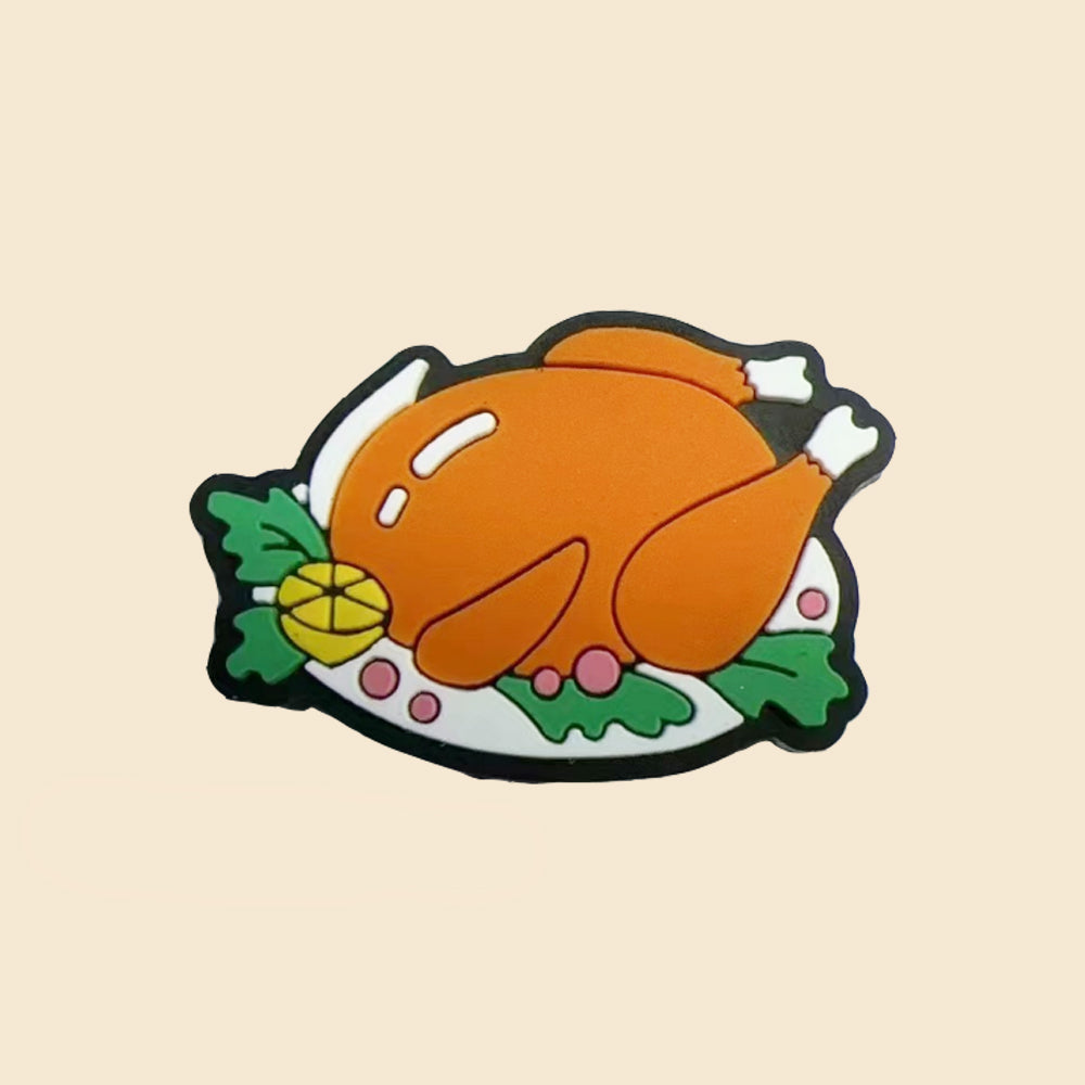 Wholesale 10pcs Cartoon Thanksgiving Turkey Pattern Silicone Beads