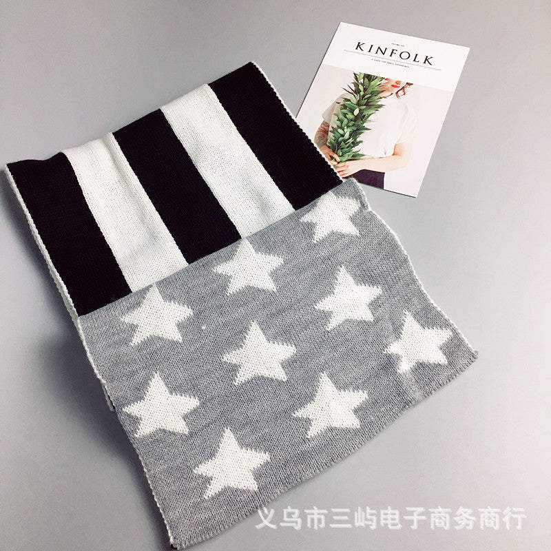Wholesale Thickened Double-sided Knitted Jacquard National Flag Scarves