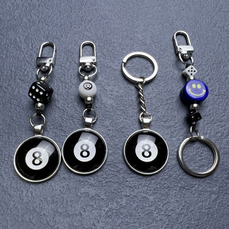 Wholesale Smiley Face Dice Number Personalized Keychain