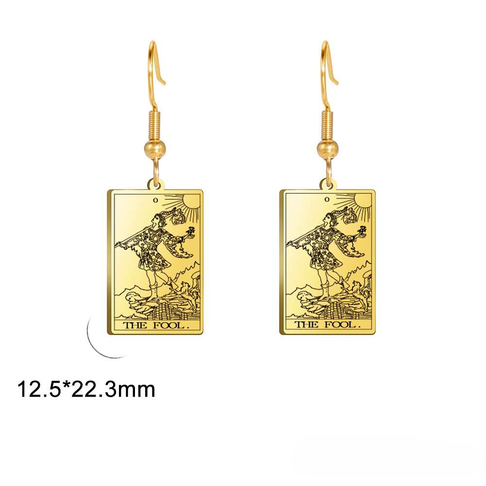 Wholesale Vintage Tarot Stainless Steel Earrings