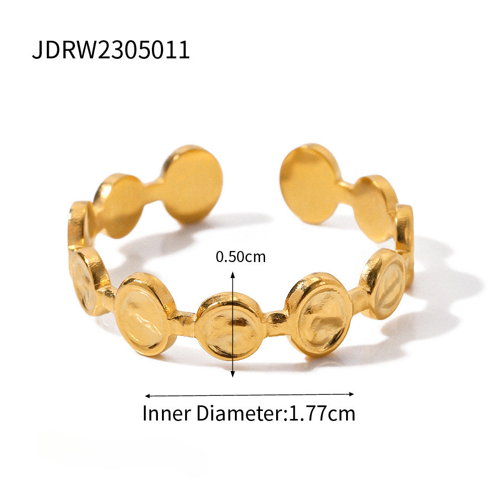 Wholesale Zircon Star Titanium Steel 14K Gold Ring