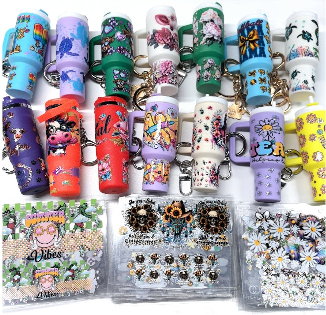 Wholesale Random 20pcs 50pcs 100pcs Cartoon Pattern Mini Travel  Cup Sticker