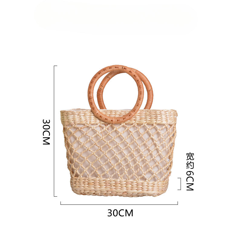 Wholesale Grass Woven Moon Style Handmade Bags