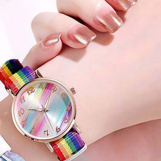 Wholesale Zhendianzhibao Coated Glass Colorful Rainbow Watch