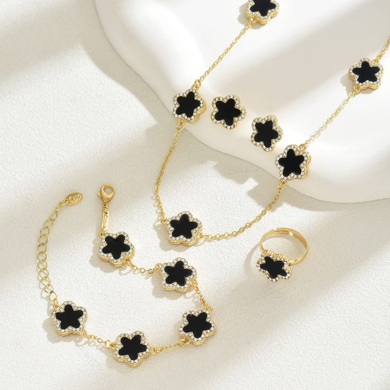 Wholesale Jewelry Set Flower Diamond Design Necklaces