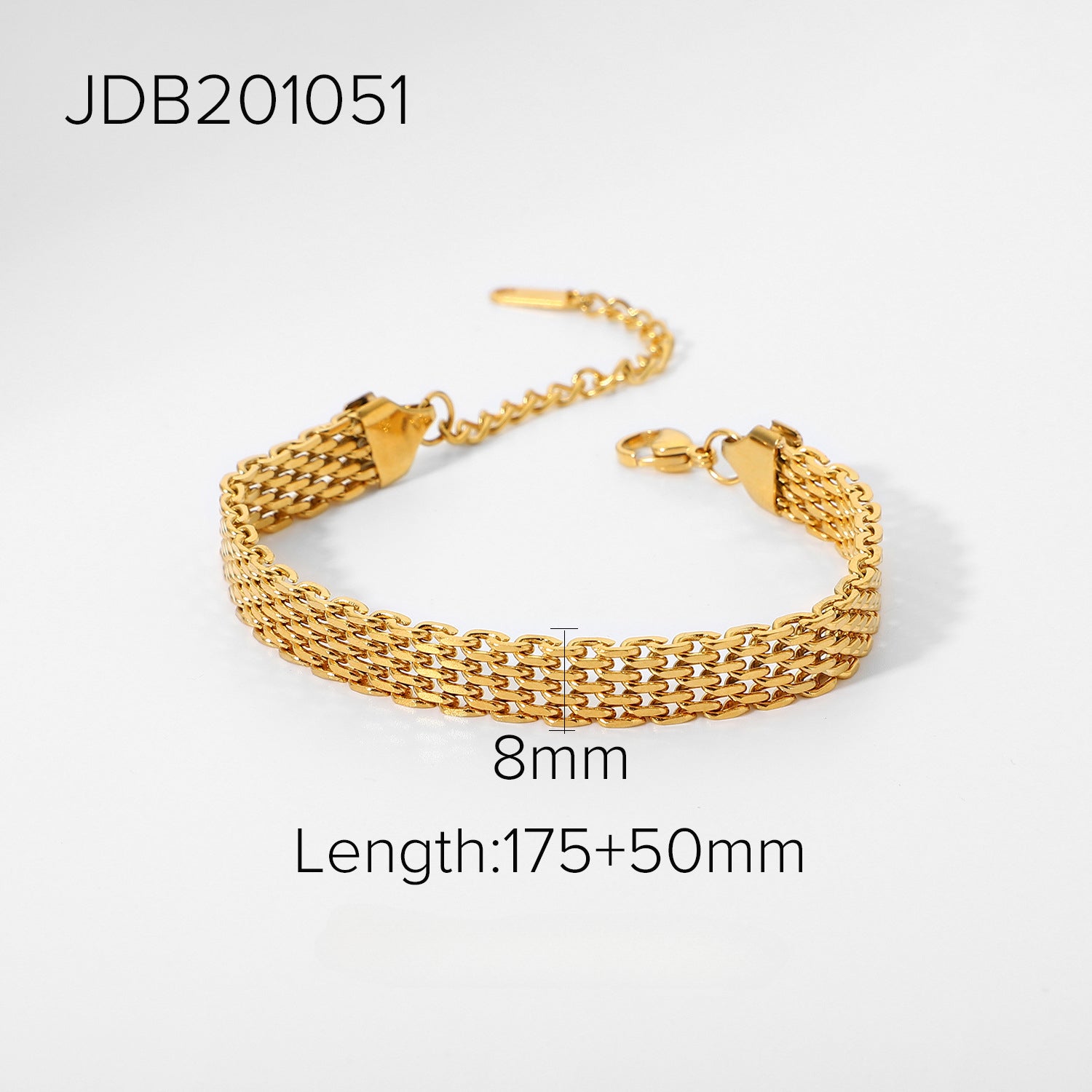 Cinturón de malla de malla de acero inoxidable al por mayor titanio de acero de oro pulsera ancha chapada