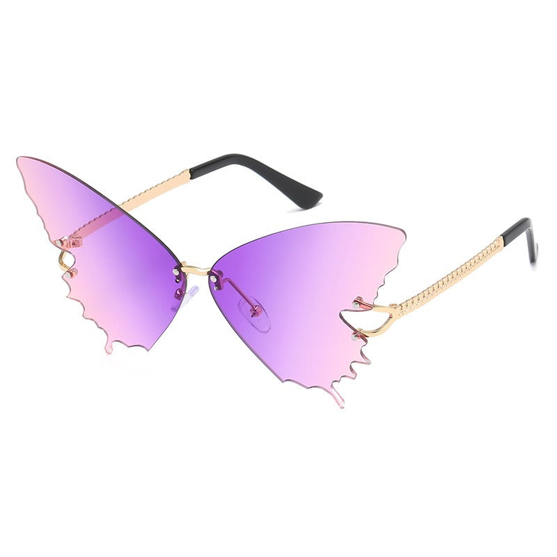 Wholesale Women's Butterfly Fashion Large Frame Gradient Color Sunglasses