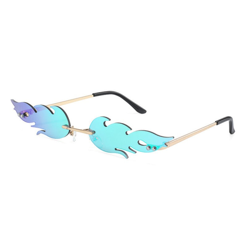Wholesale Frameless Flame Personality Trend Metal Funny Sunglasses