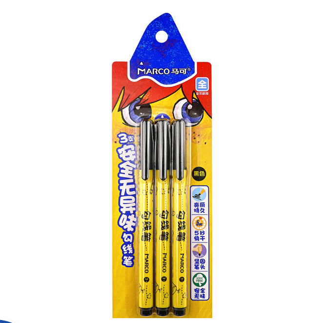 Wholesale Black Line Marking Pen, Plastic Marker Pen
