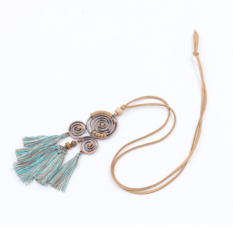 Wholesale Alloy Long Tassel Pendant Necklace
