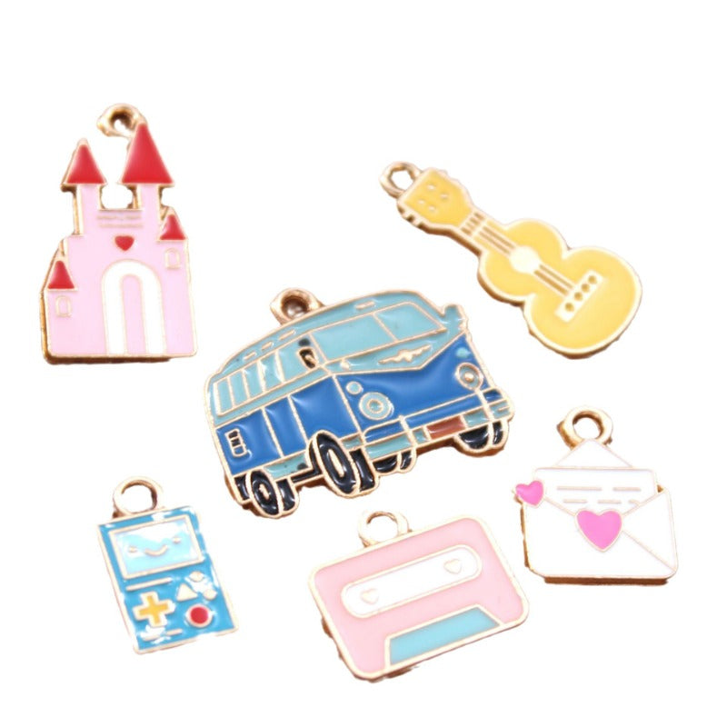 Wholesale 10pcs Nostalgic Envelope Violin Diy Alloy Oil Drop Pendant