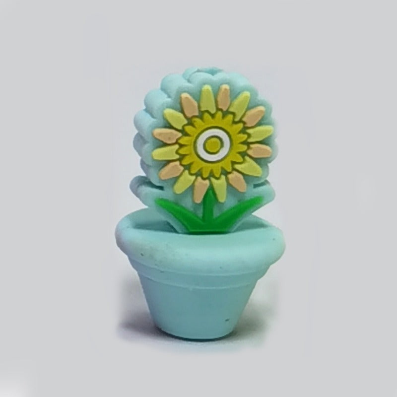 Wholesale 10PCS Creative Colorful Cartoon Image Flat Three-dimensional Rubber Beads