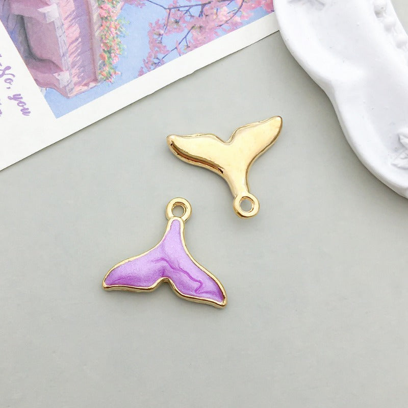 Wholesale Mix 30 Purple Drip Oil Alloy Cute Cartoon Simulation Animal Pendant