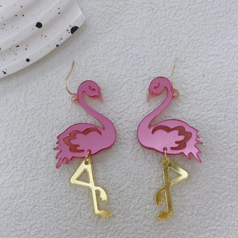 Wholesale Acrylic Flamingo Simple, Fashionable and Personalized Earrings