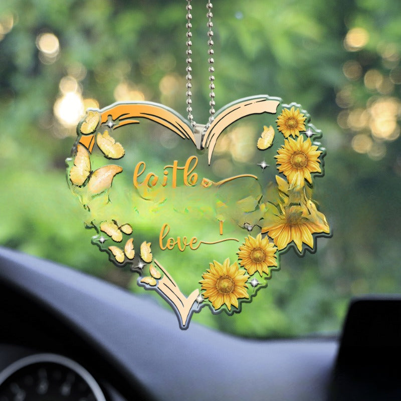 Wholesale Pink Chrysanthemum Love Acrylic Car Keychains