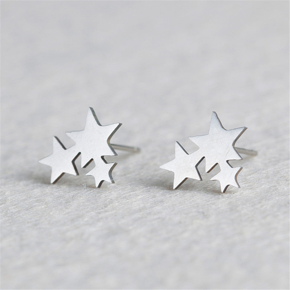 Wholesale Conjoined Pentagram Stainless Steel Earrings