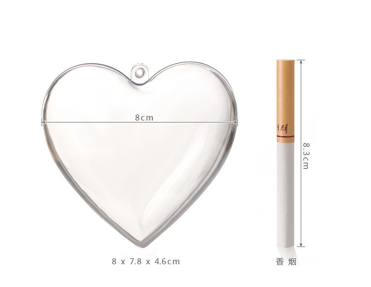 Wholesale Transparent Plastic Heart-shaped Christmas Balls