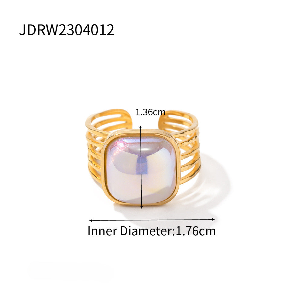 Anillo de cuentas de sirena mágica de oro de acero inoxidable de acero inoxidable