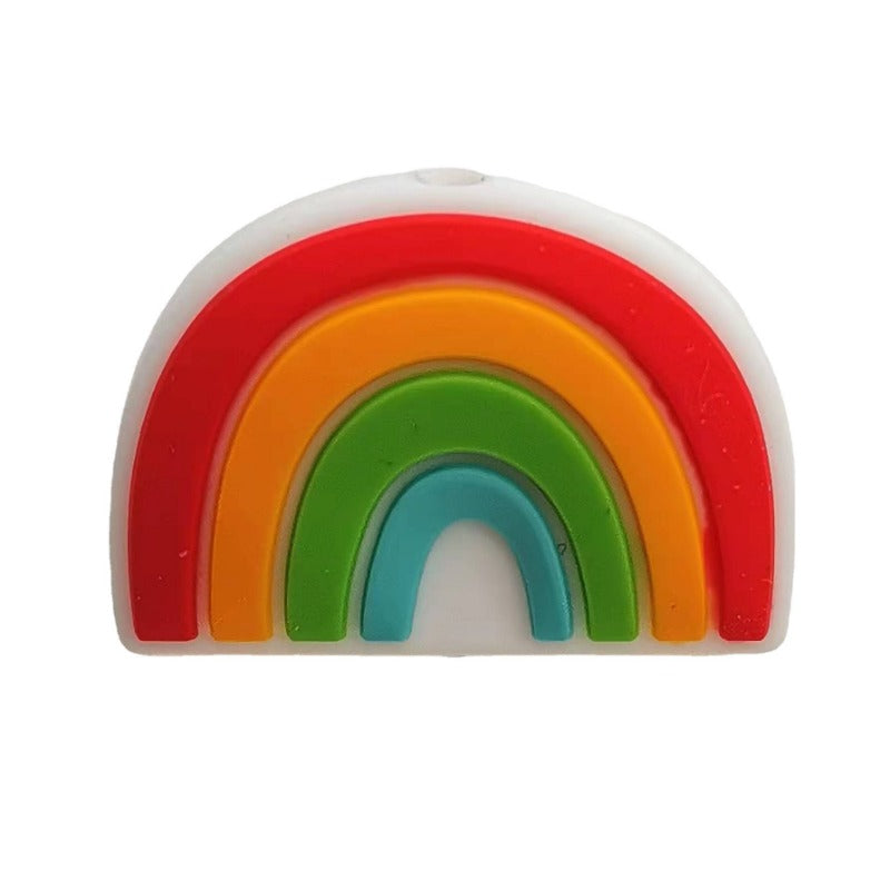 Wholesale 10PCS DIY Rainbow Silicone Beads