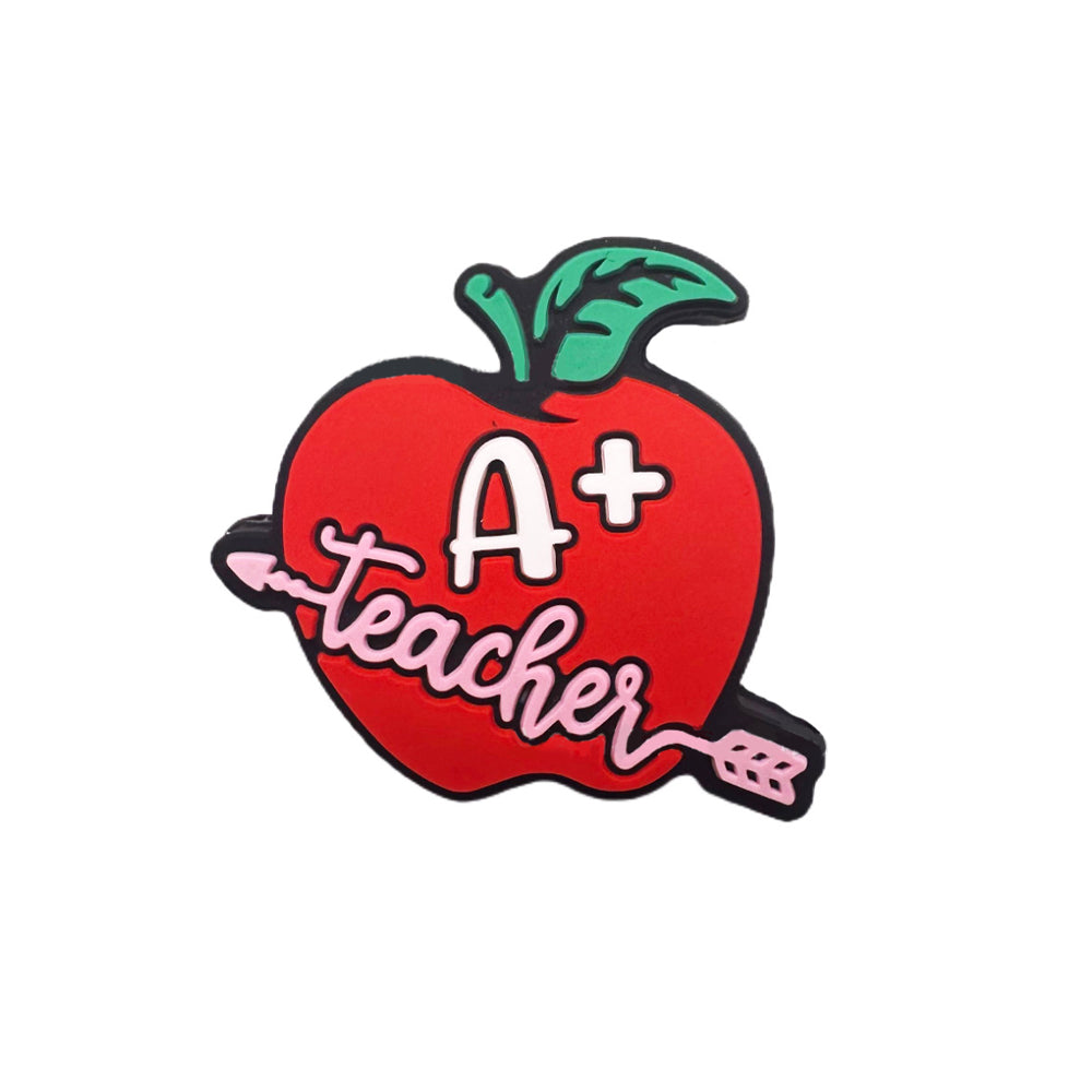 Wholesale 10pcs A+Red Apple Teacher Creative Graffiti Beads