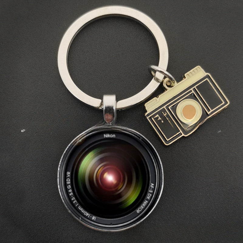卸売カメラレンズ、タイムジェムストーンメタルキーホルダー
