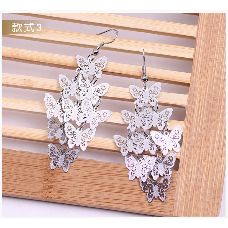Wholesale Fashionable Temperament Butterfly Colorful Small Nine Pieces of Earrings