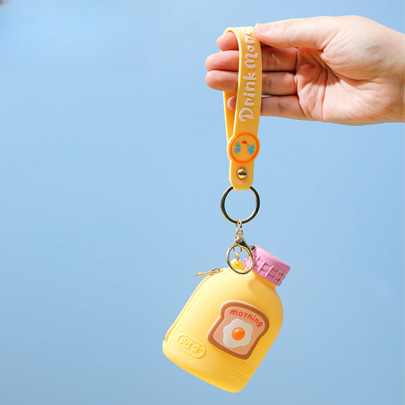 Wholesale Kettle Shape Mini Coin Purse Silica gel Keychain