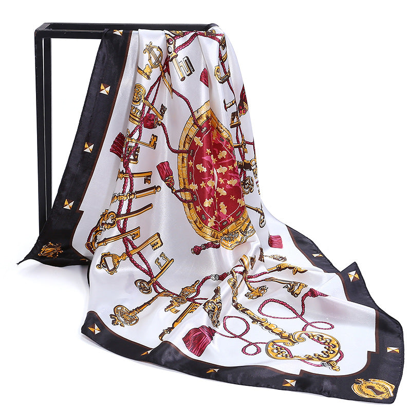 Wholesale Chain Printed Imitation Silk Scarf