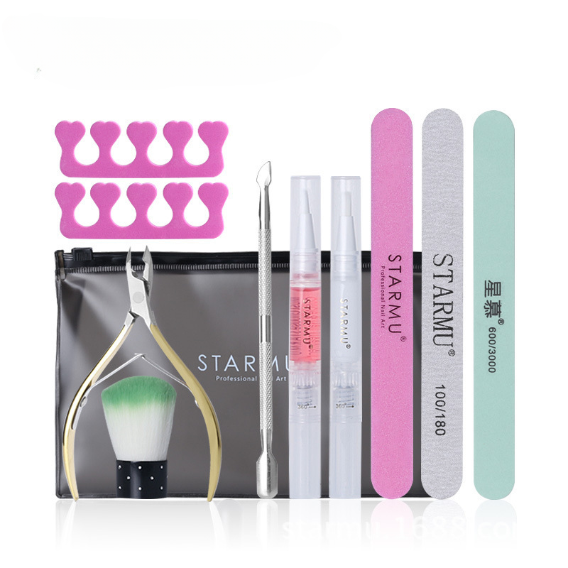 Wholesale manicure tool exfoliating scissors scrub strip home professional manicure care full set