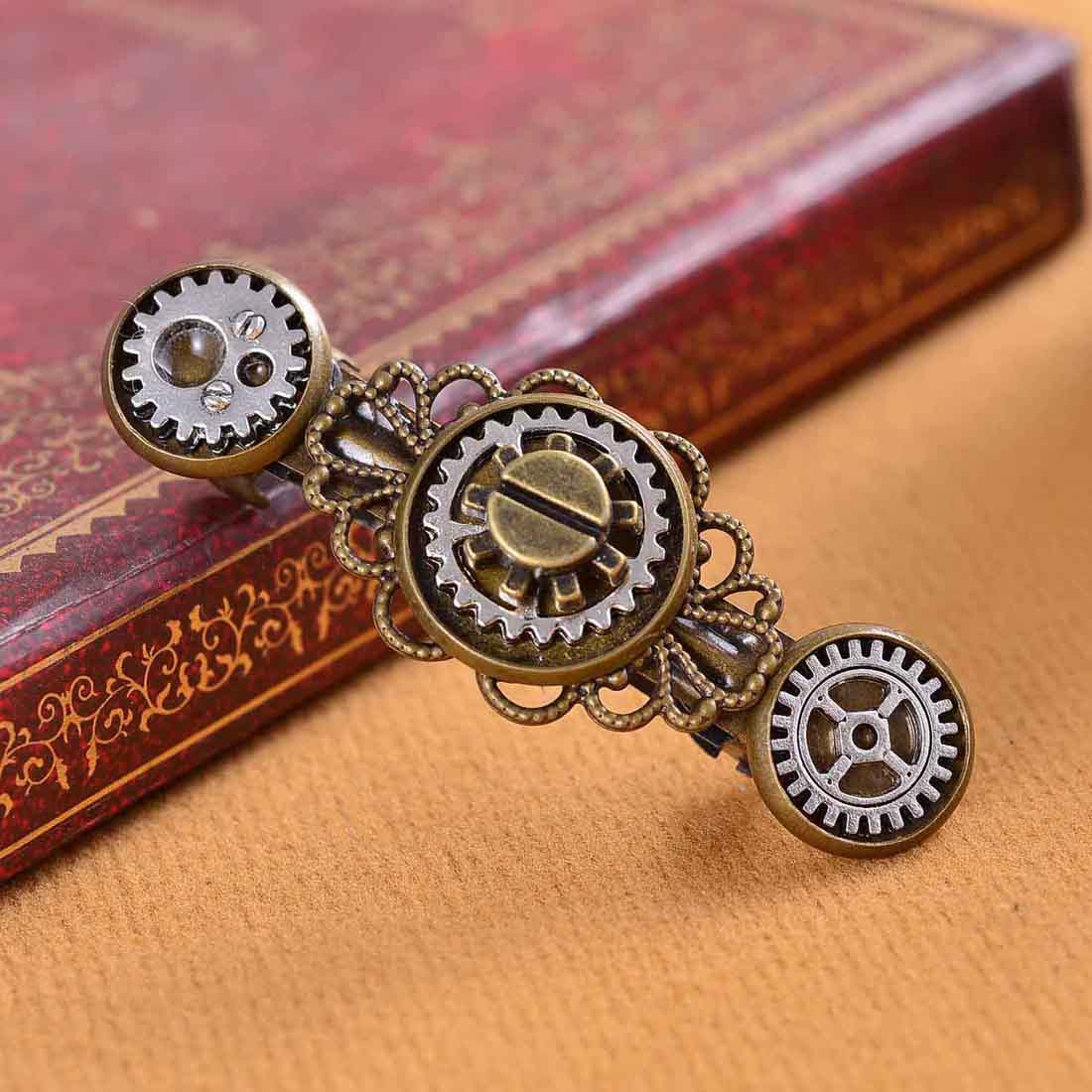 Wholesale Steampunk Gear Alloy Spring Clip Hairpin