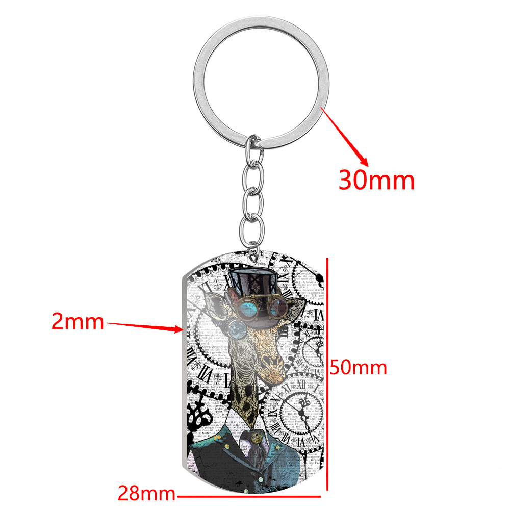 Wholesale Steampunk Retro Mechanical Gear Animal Stainless Steel Keychain