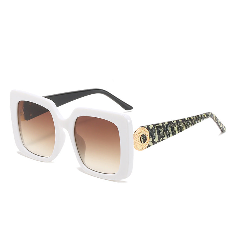 Wholesale Square Frame Trendy Natural Large Frame Sunglasses