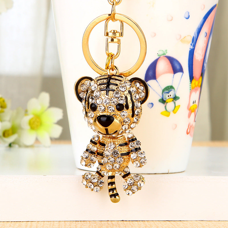 Wholesale Chic Metal Lucky Sheep Keychain Rhinestone Car Key Accessory Bag Charm Gift