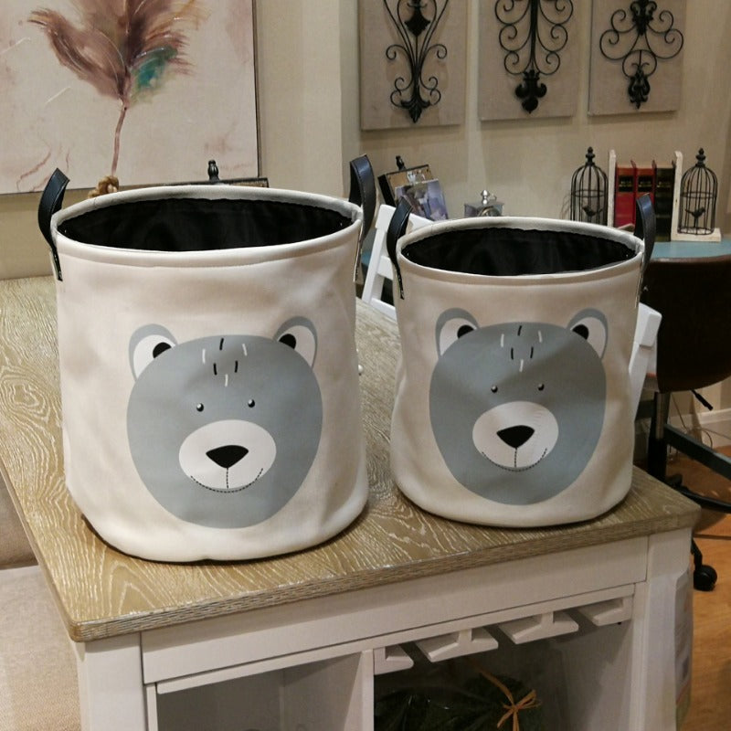 Wholesale Canvas Cartoon Animal Avatar Storage Basket