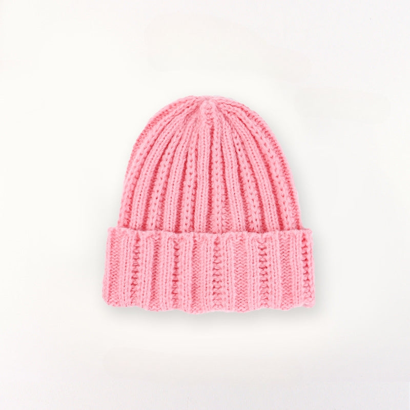 Wholesale 2023 Autumn and Winter Solid Color Knitted Hat Thick Thread Acrylic Wool Hat