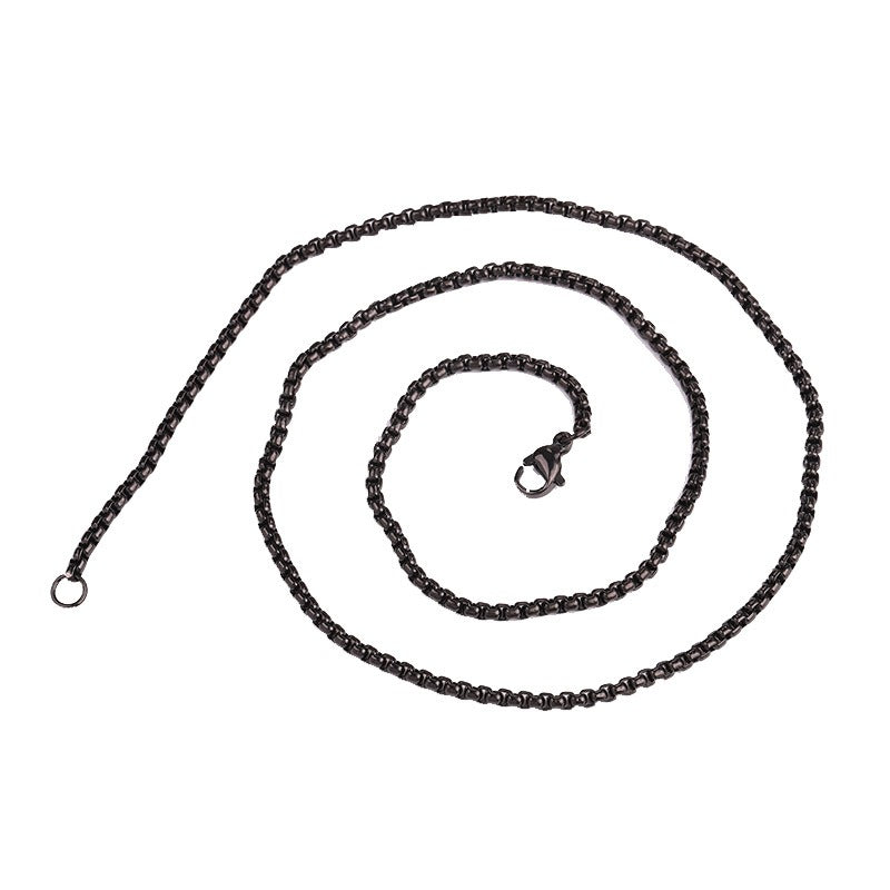 Wholesale Versatile DIY Stainless Steel 18k Gold Plated Chain Bar Titanium Steel Square Pearl Necklaces