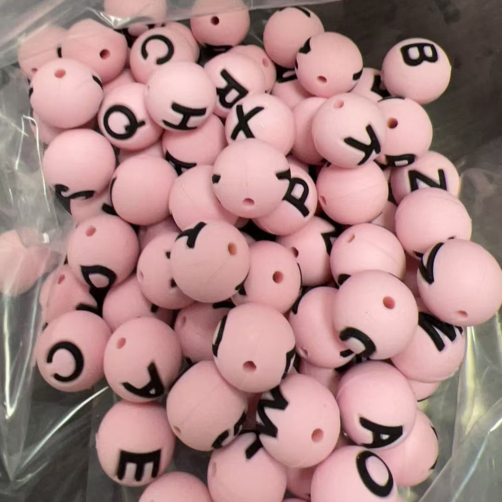 Wholesale 26pcs/set Alphabet Silicone Beads 26 Alphabet Round Beads