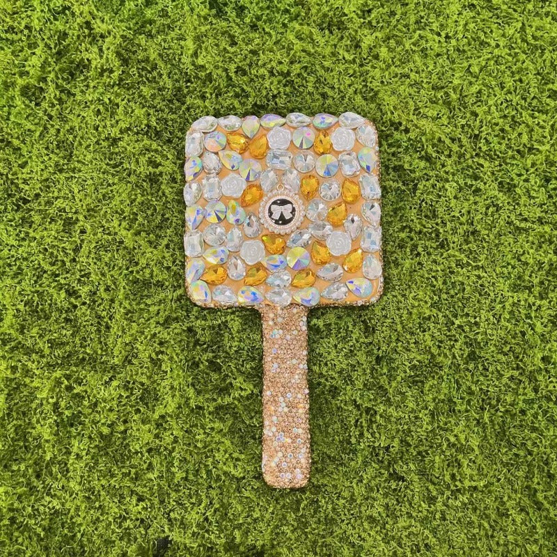 Wholesale Beauty Salon Tattoo Diamond Design New Beauty Tools Hand Handle Mirror