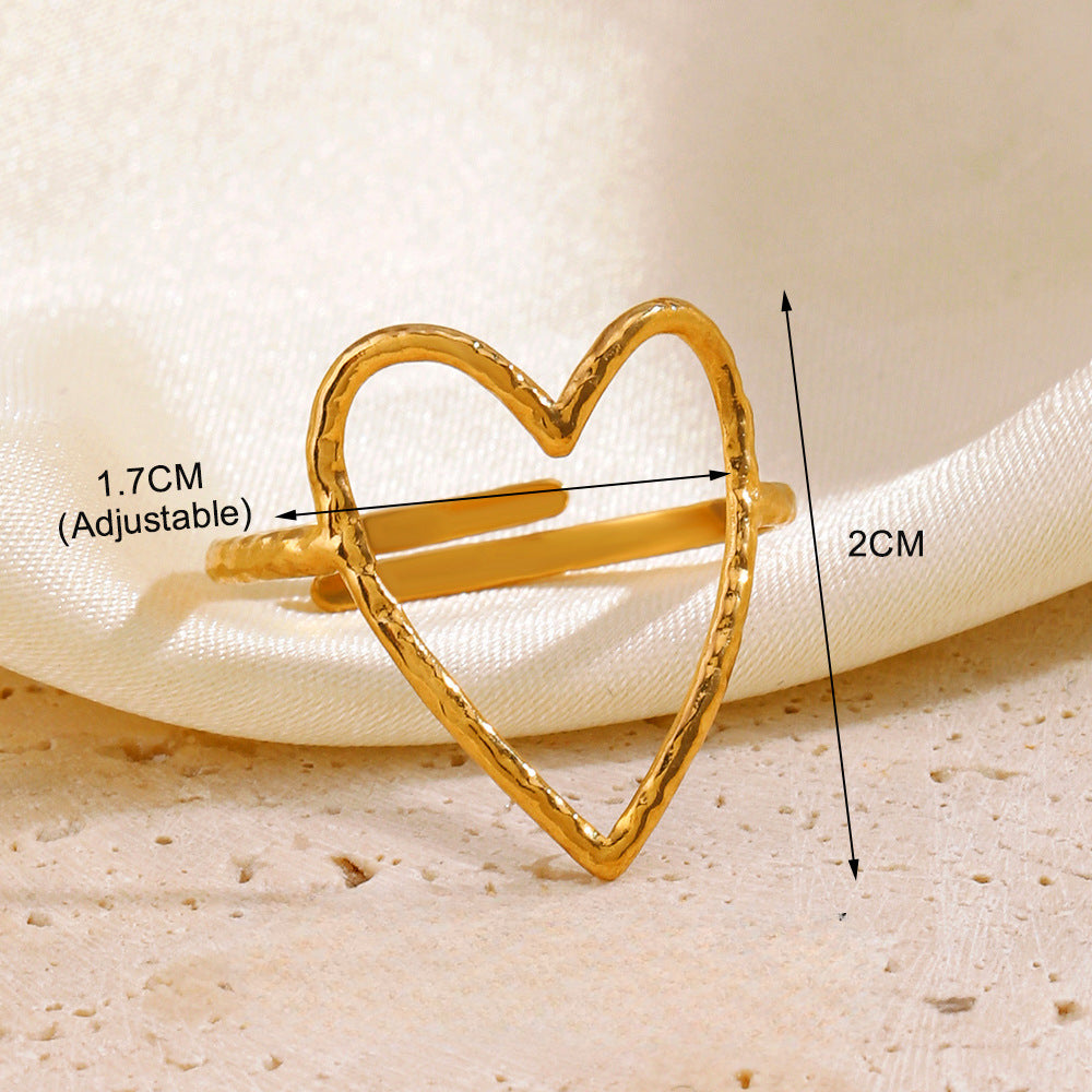 Wholesale Popular Stainless Steel Love Women's Personality Hip Hop Line  Ring