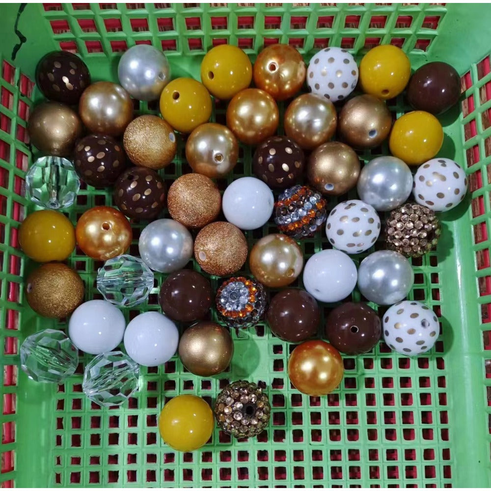 Wholesale 50pcs 20MM Acrylic White Mixed Color Beads Combination