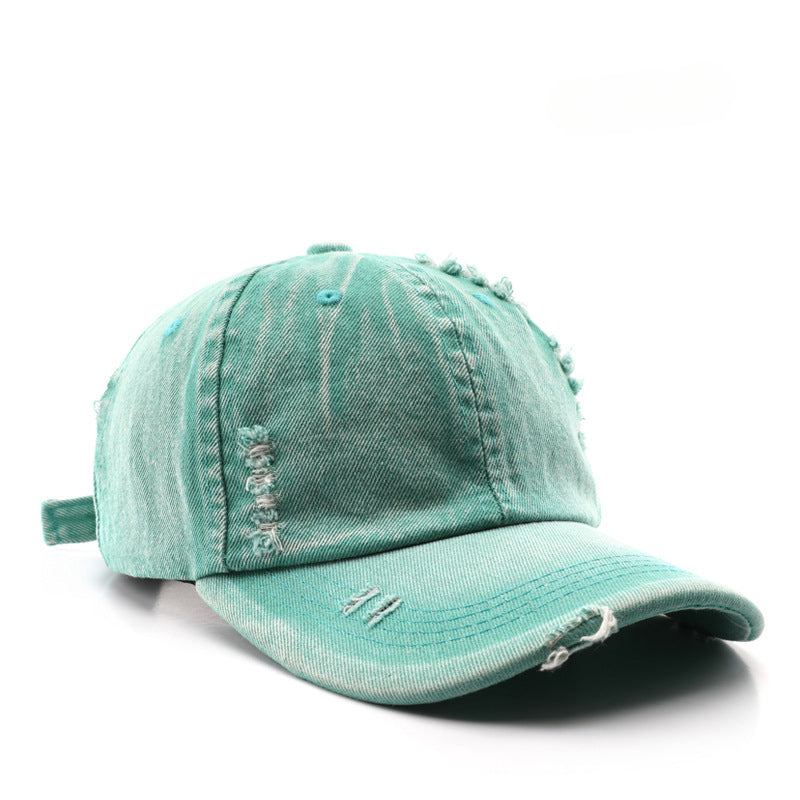 Wholesale Vintage Washed Perforated Solid Shaded Cotton Baseball Hat