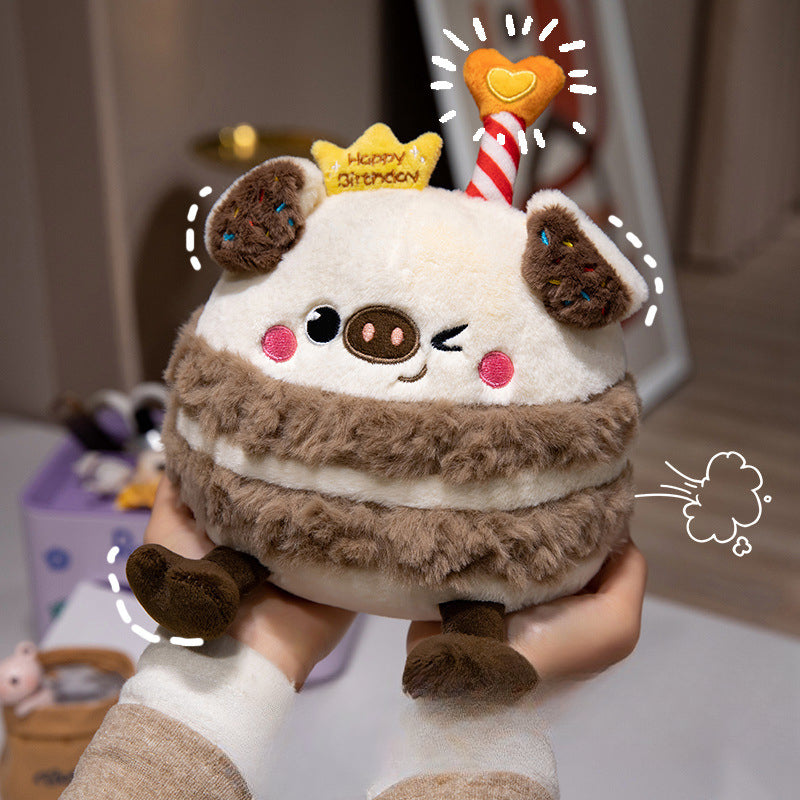 Wholesale Pig You Happy Birthday Cake Doll Plush Toy Cute Pig Pig Doll