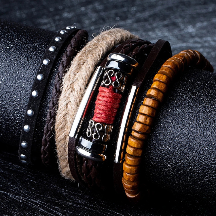 Juego de pulseras hechas a mano de mezclilla de mezclilla al por mayor