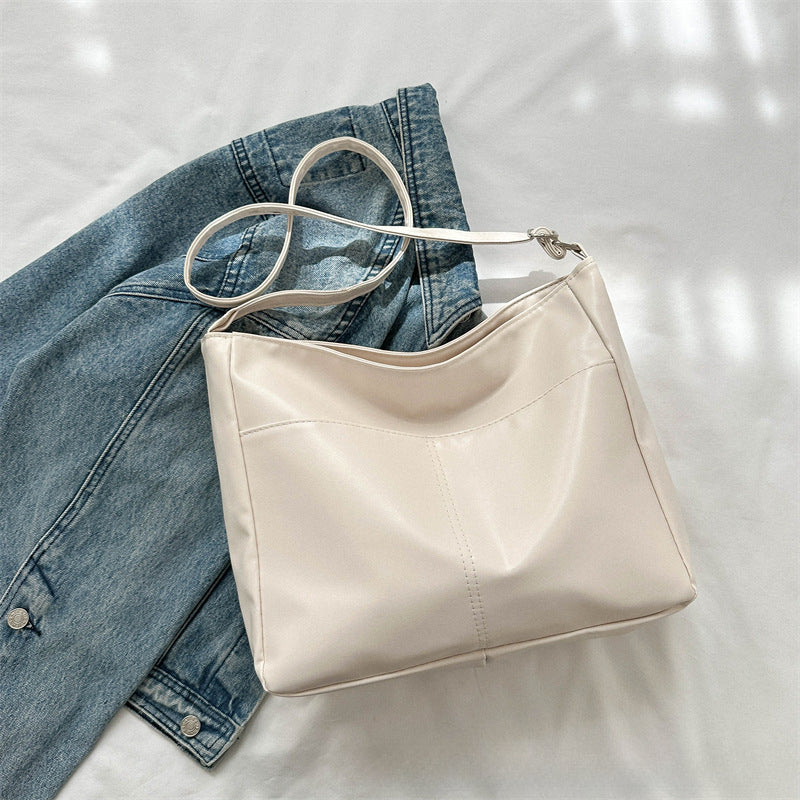Wholesale PU Leather Solid Color Simple Casual Shoulder Crossbody Tote Bag