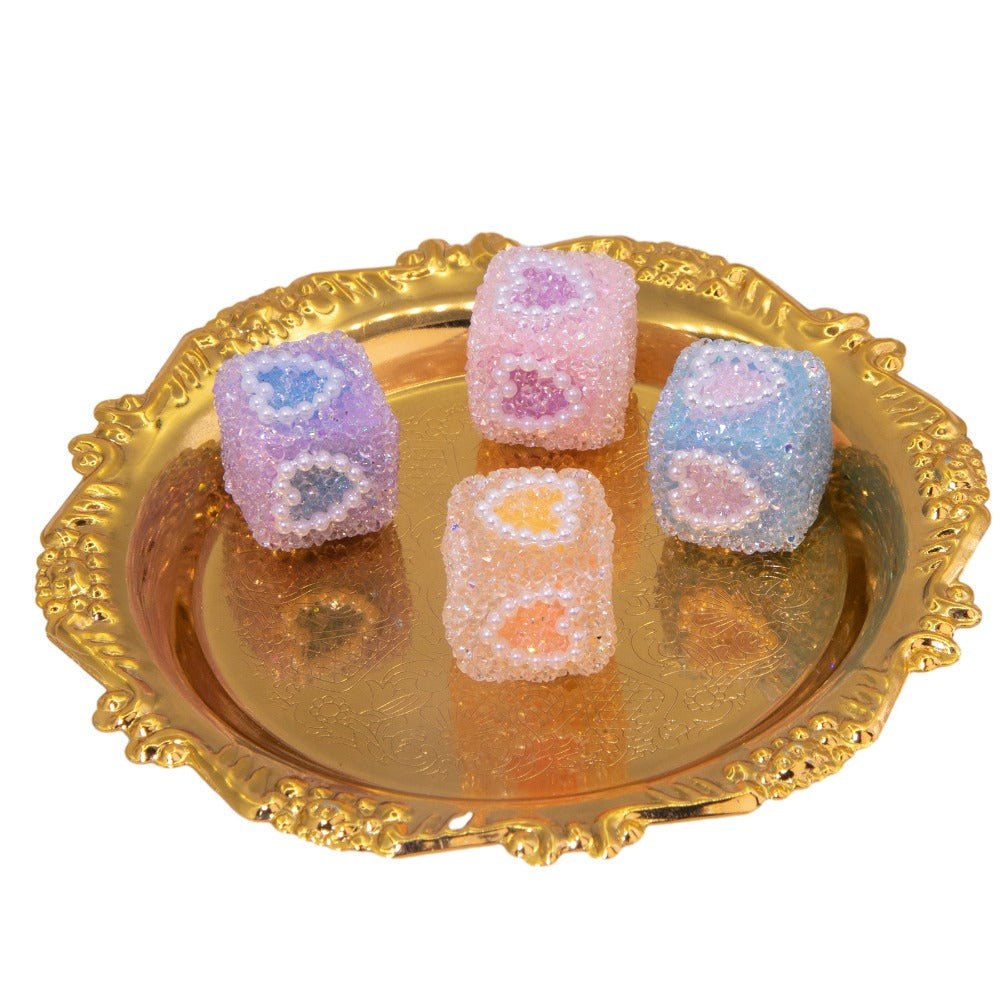 Wholesale 5pcs18mm Sugar Cube Love Acrylic Multi-faceted Love Beads