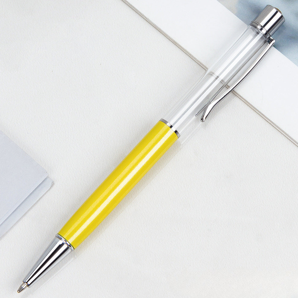 Wholesale Crystal Float Sequins Oiled Metal Colored Diamond Empty Tube DIY Pen