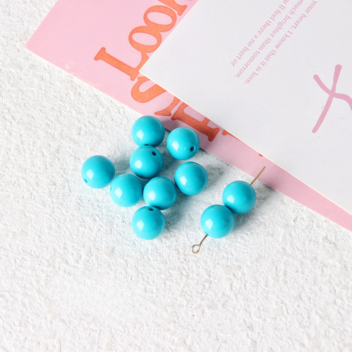 Wholesale 10pcs Solid Color Acrylic Candy Round Beads