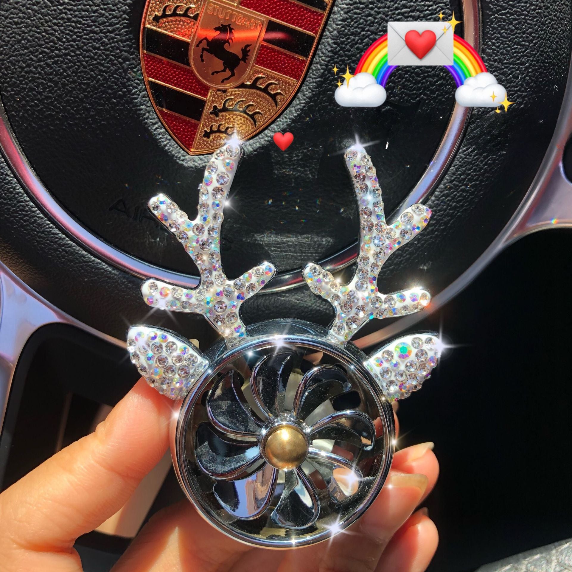 Wholesale Alloy Diamond Christmas Antlers Car Aroma Diffuser