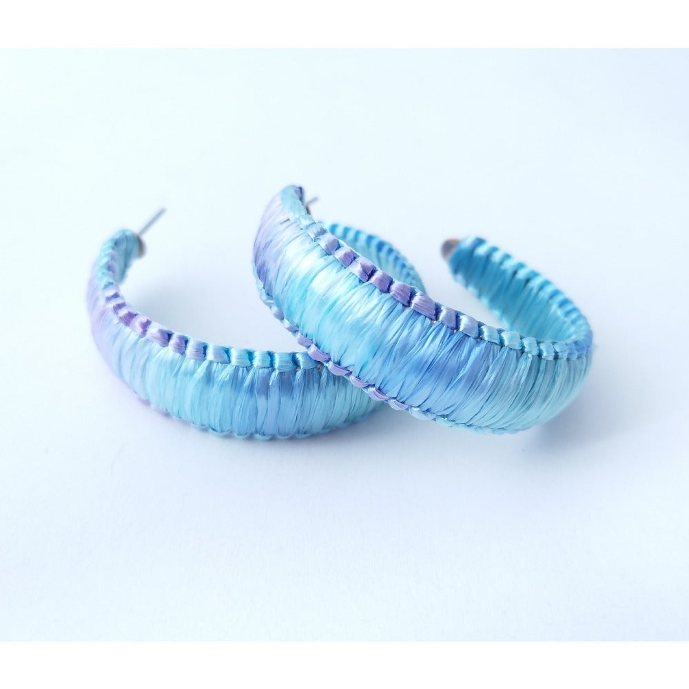 Wholesale Fashionable C-shaped Hand-woven Raffia Earrings